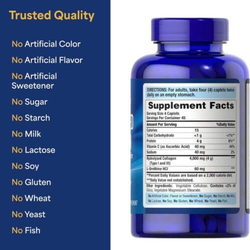 Puritans Pride Hydrolyzed Collagen 1000 Mg Caplets 180 Count price in Bangladesh