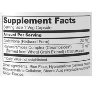 Now Foods Glutathione Skin Brightener Capsules Supplement facts