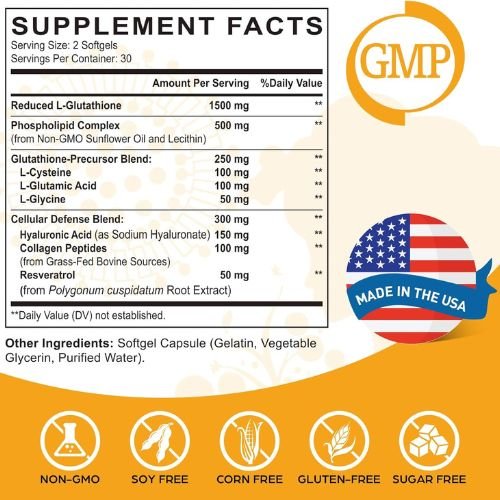 Liposomal Glutathione supplement facts