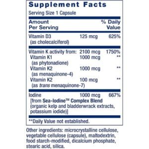 Life Extension Vitamins D And K Capsules Supplement Facts