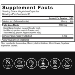 Force Factor Maca Max 2000 mg Supplement facts