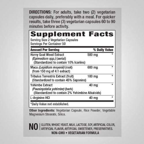Piping Rock Horny Goat Weed Complex supplement facts