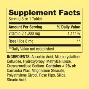 Spring Valley Vitamin C 1000 Mg Tablets supplement facts