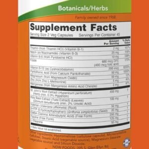 NOW Foods Mood Support Capsules Supplement facts