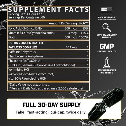 Lipo 6 Black Hers supplement facts