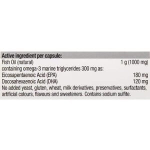 Blackmores Fish Oil 1000mg nutritrion facts