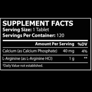 CORE CHAMPS L-Arginine nutrition facts