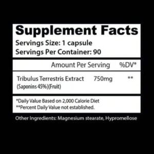 Insane Labz Tribulus Terrestris supplement facts