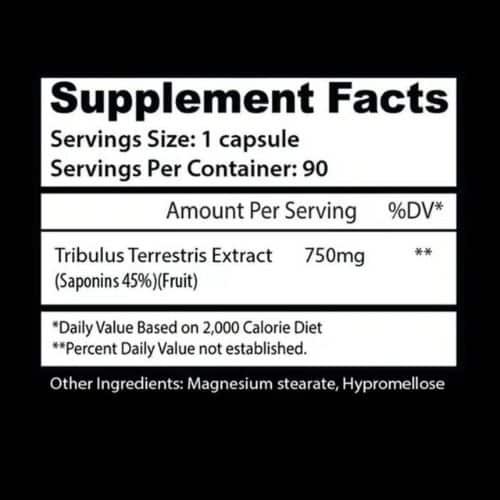 Insane Labz Tribulus Terrestris supplement facts