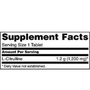 NOW L-Citrulline Supplement Facts