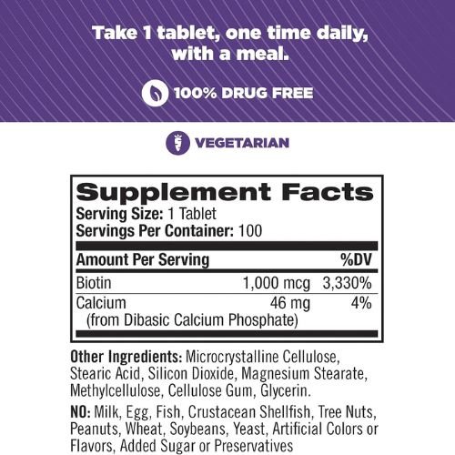 Natrol Biotin 1000 mcg (100 Tablets)
