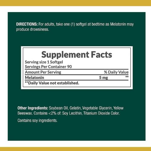 Nature's Bounty melatonin 5 mg