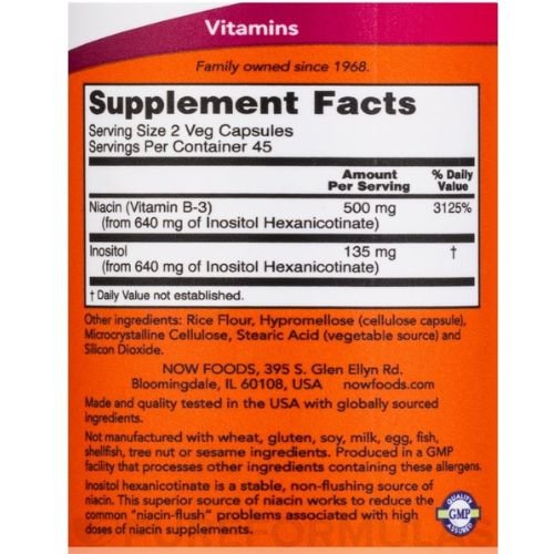 Now Niacin 250 mg