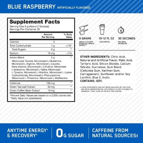 (ON) Amino Energy Supplement Facts