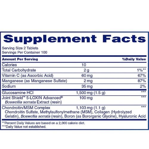 Osteo Bi Flex healthy joints tablets nutrition facts