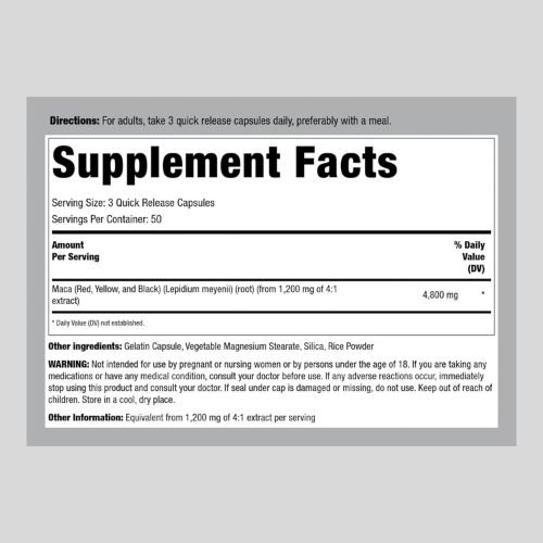 Piping Rock Maca Root Capsules