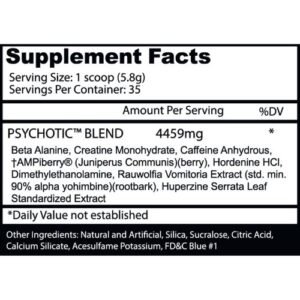 insane labz psychotic nutrition facts