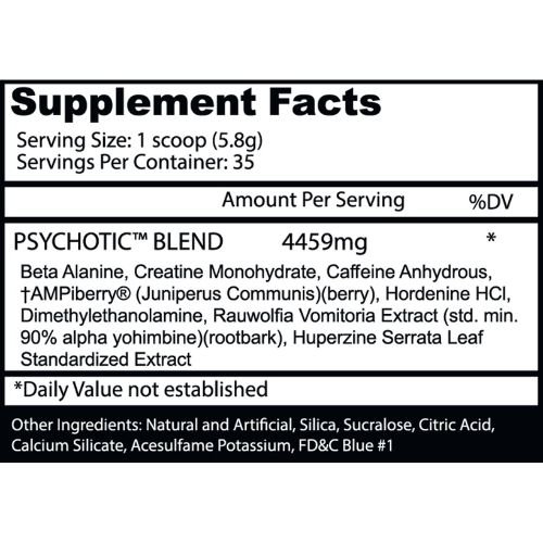 insane labz psychotic nutrition facts