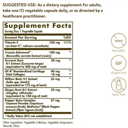 Solgar No. 7 Joint Support supplement facts