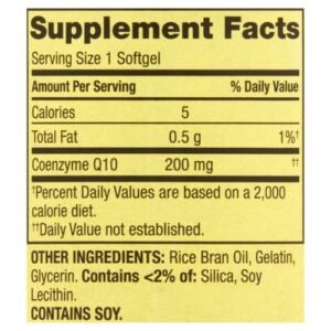 Spring Valley CoQ10 200 mg supplement facts