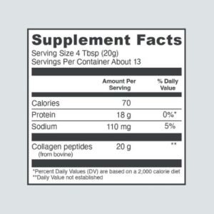 Vital Proteins Collagen Peptides supplement facts