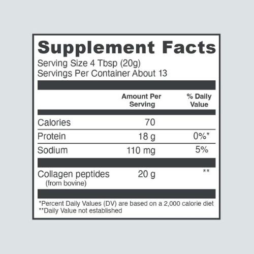 Vital Proteins Collagen Peptides supplement facts