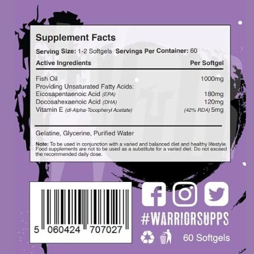 Warrior Omega Fish Oil Nutritional Facts