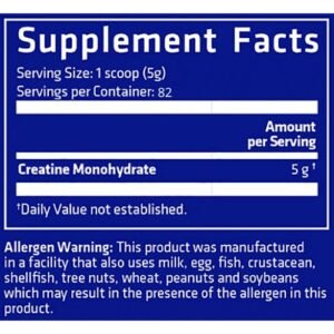 usn pure creatine monohydrate powder nutrition facts