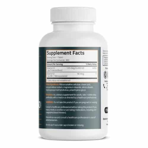 Bronson Basics Vitamin K2 D3 (MK7) Supplement (120 Tablets)