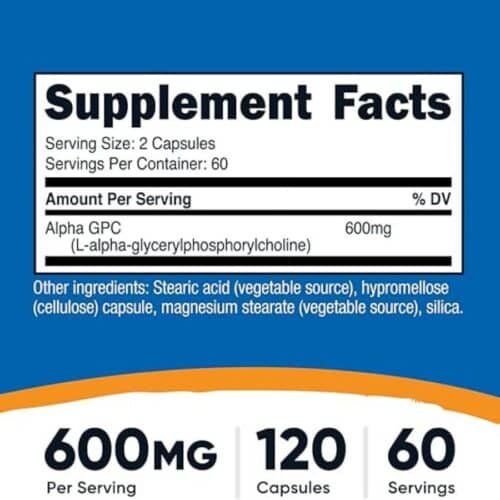 Nutricost Alpha GPC 600mg, 120 Vegetarian Capsules