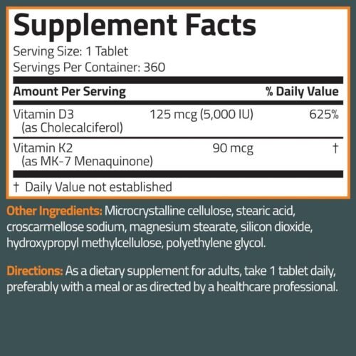 Bronson Basics Vitamin K2 D3 (MK7) Supplement (120 Tablets) price in Dhaka