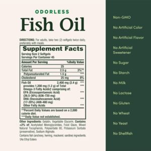 Nature's Bounty Odorless Fish Oil, 1200mg Omega-3(90 Softgels) price in Bangladesh