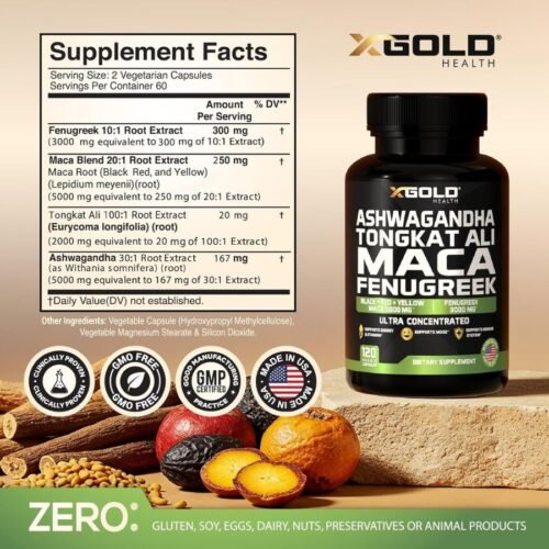 Ashwagandha 5000mg + Tongkat Ali 1000mg + Maca Root 5000m price in Dhaka