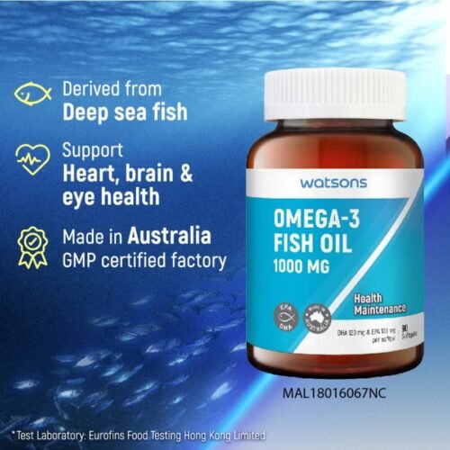 WATSONS Omega 3 Fish Oil 1000mg in bd