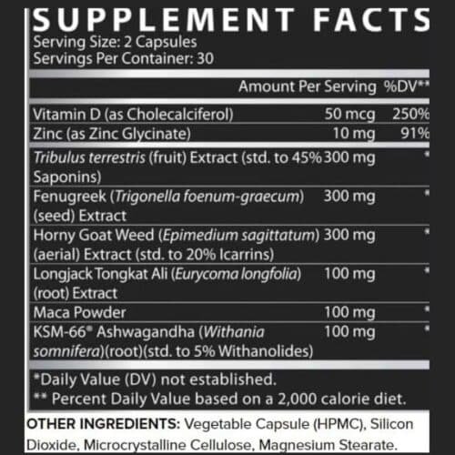 Nutrex Research, T-Up Max Supplement information