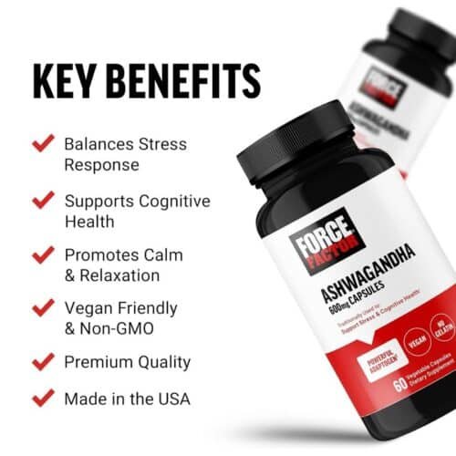  Force Factor Ashwagandha 600 mg Capsules in Bd