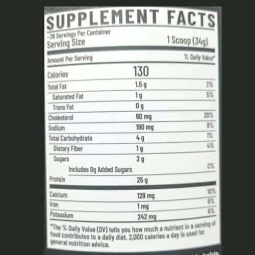 rc whey king supplement facts