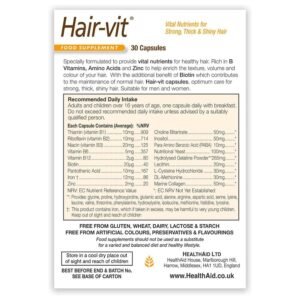 HealthAid Hair-Vit Strong Thick And Shiny Hair (30 Capsules) Price in Bangladesh