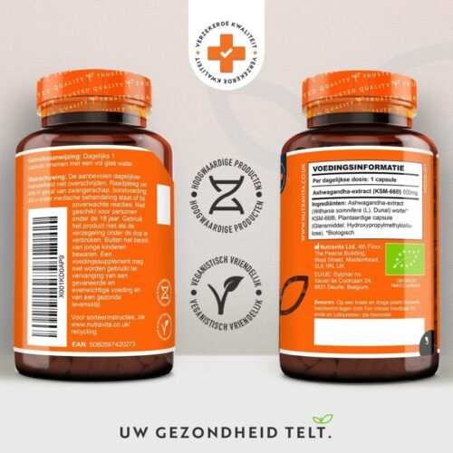 Nutravita 500mg Premium KSM-66 Ashwagandha(60 Capsules) Price in Dhaka