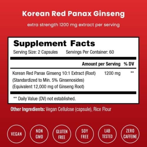NutraChamps Korean Red Panax Ginseng(120 Capsules)