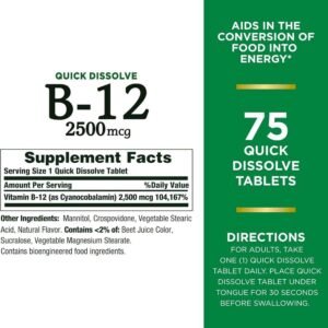 Nature's Bounty B-12 Natural Cherry 2,500 mcg 75 Tablets  price in Bangladesh