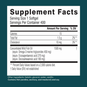 Swisse Wild Fish Oil Omega 3 Supplements for Women and Men 400 Softgel Pills in Bangladesh