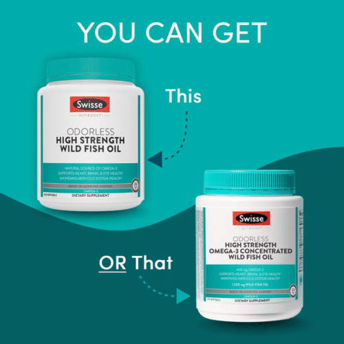 Swisse Wild Fish Oil Omega 3 Supplements for Women and Men 400 Softgel Pills in Bangladesh