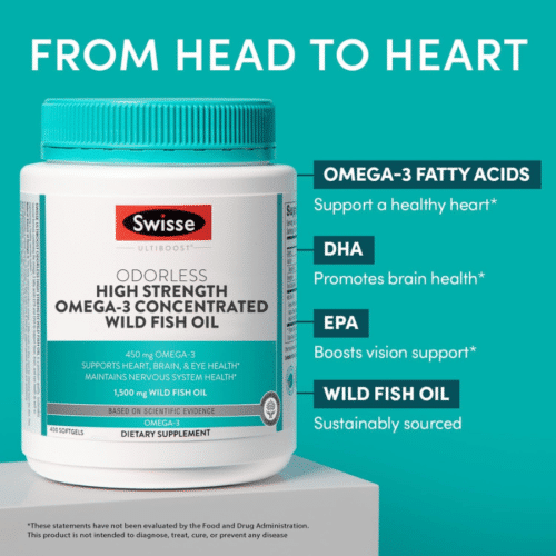 Swisse Wild Fish Oil Omega 3 Supplements for Women and Men 400 Softgel Pills in Bangladesh