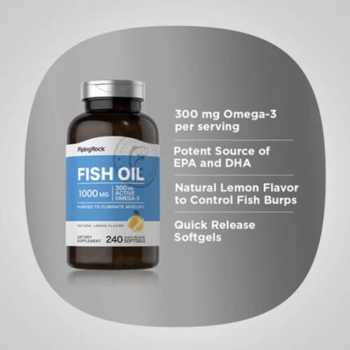 PipingRock Omega-3 Fish Oil Lemon Flavor 1000 mg 240 Softgels price in Bangladesh
