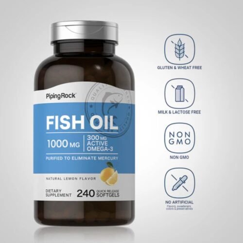 PipingRock Omega-3 Fish Oil Lemon Flavor 1000 mg 240 Softgels price in Bangladesh