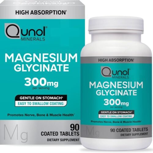 Qunol Magnesium Glycinate 300mg, 100% Glycinate Chelated Magnesium Supplement, (90 Tablets) Price in Bd