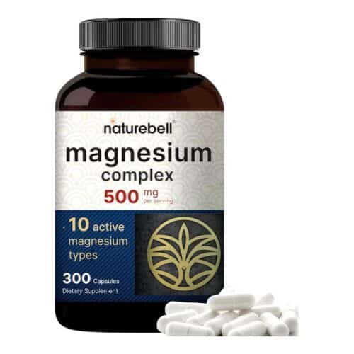 NatureBell Magnesium Complex 500mg | 10-in-1 Magnesium Glycinate, Citrate, Malate & More | 300 Capsules Price in Bd
