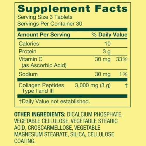 Spring Valley Collagen Type 1 & 3 Plus Vitamin C Hair Skin Nails 1,000 mg 90 Count price in Bangladesh