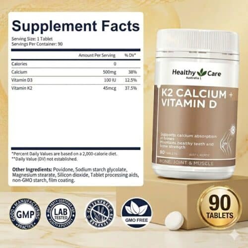 Healthy Care K2 Calcium + Vitamin D 90 Tablets Price in Bangladesh